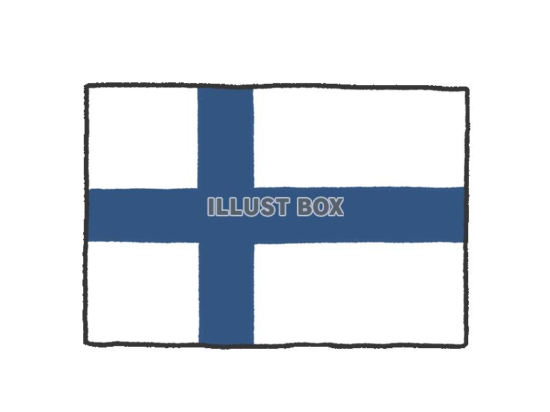 手描き国旗シリーズ　フィンランド