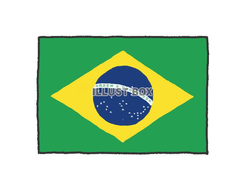 手描き国旗シリーズ　ブラジル