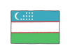 手描き国旗シリーズ　ウズベキスタン