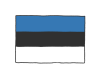 手描き国旗シリーズ　エストニア