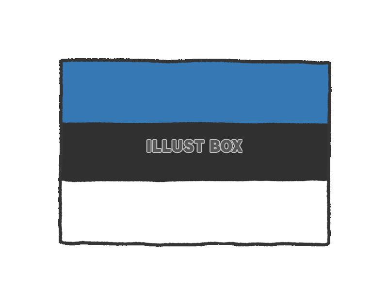 手描き国旗シリーズ　エストニア