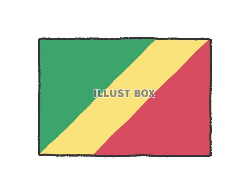 手描き国旗シリーズ　コンゴ共和国