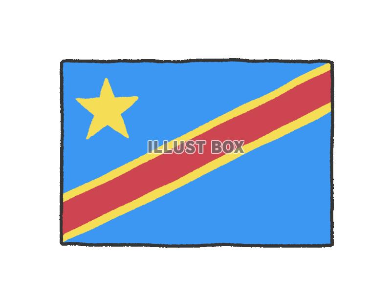 手描き国旗シリーズ　コンゴ民主共和国