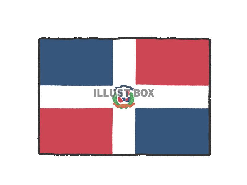 手描き国旗シリーズ　ドミニカ共和国