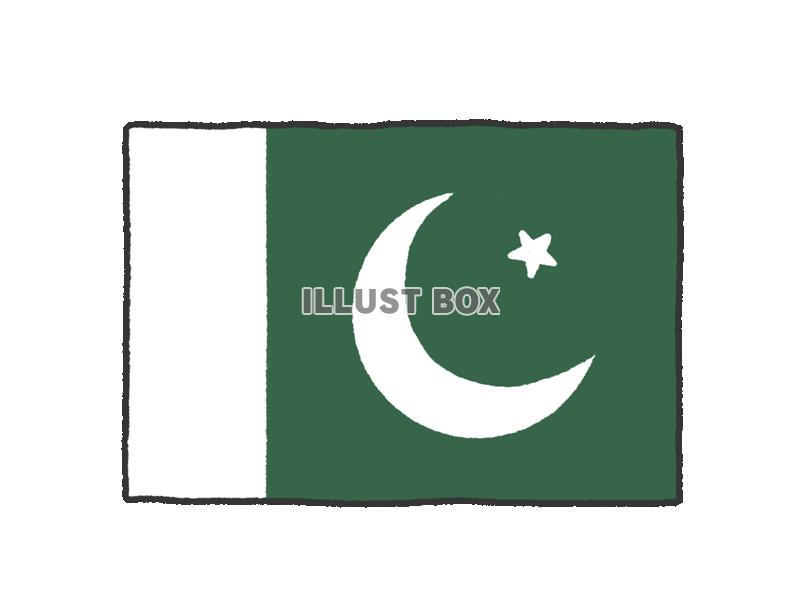 手描き国旗シリーズ　パキスタン