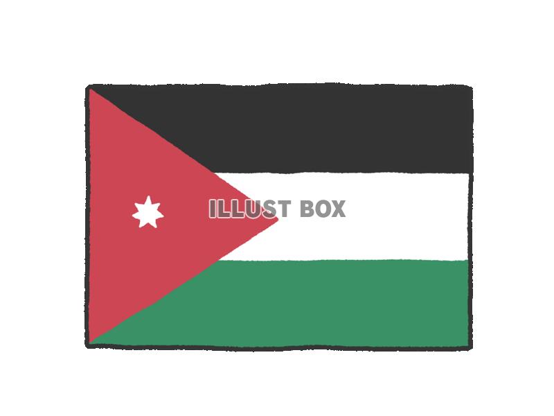 手描き国旗シリーズ　ヨルダン