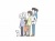 横を向いた3世代家族のイラスト