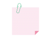 ピンクのクリップ付きメモ用紙のイラスト