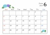 2023年6月カレンダー（紫陽花と蛙）