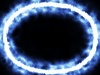 炎の輪のイラスト（ブルー）黒背景