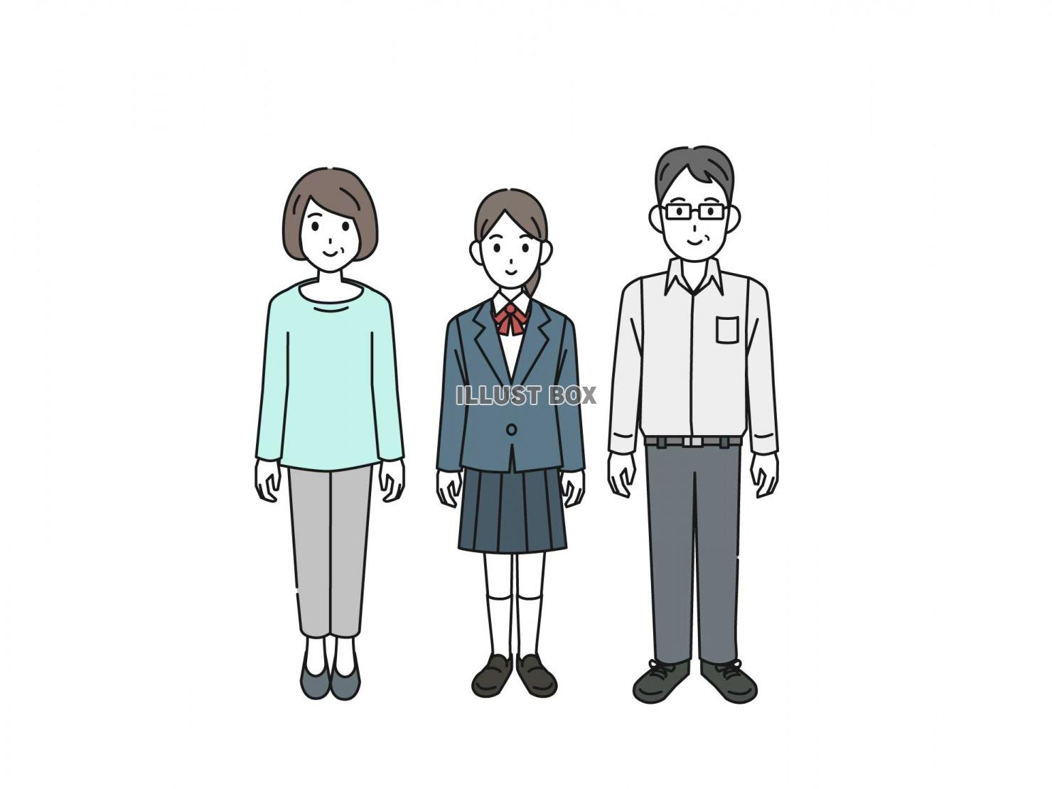 中年夫婦の家族のイラスト