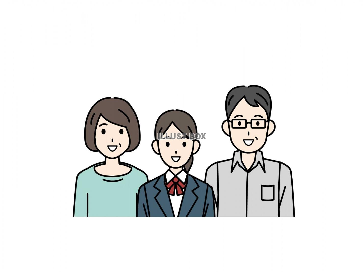 中年夫婦の家族のイラスト