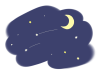 夜空広がる月と星