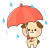 傘をさす犬　雨