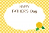 黄バラとギンガムチェックの父の日カード/黄色