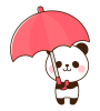 傘をさすパンダ