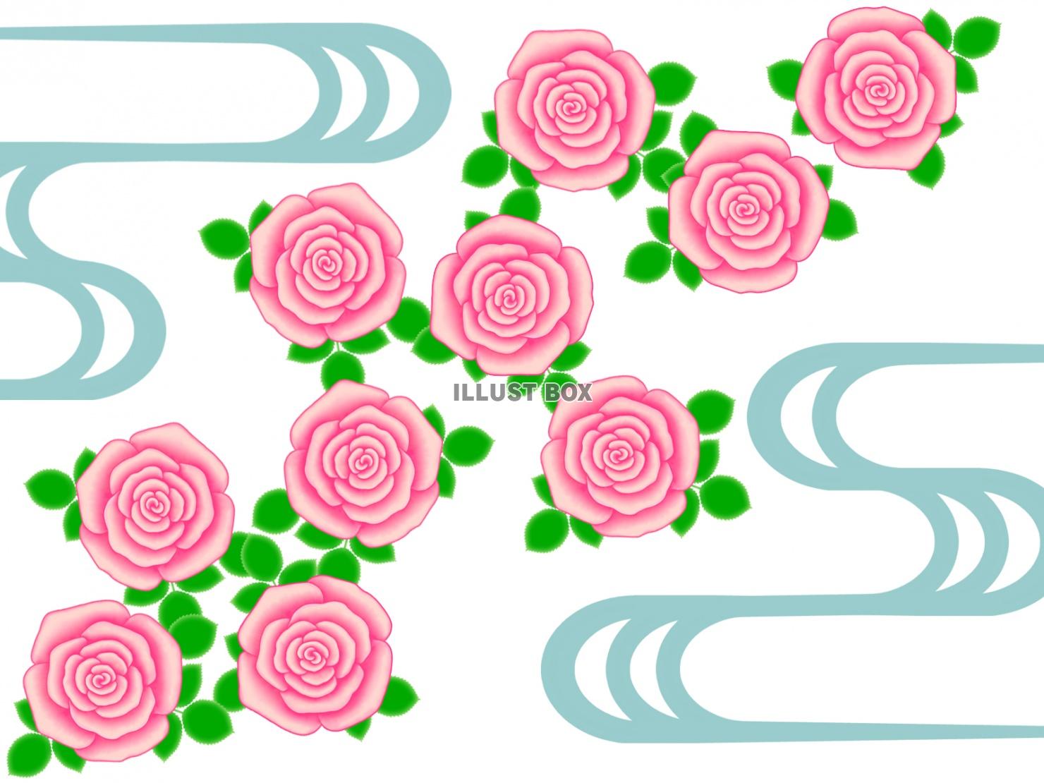 薔薇の花模様壁紙画像シンプル背景素材イラスト