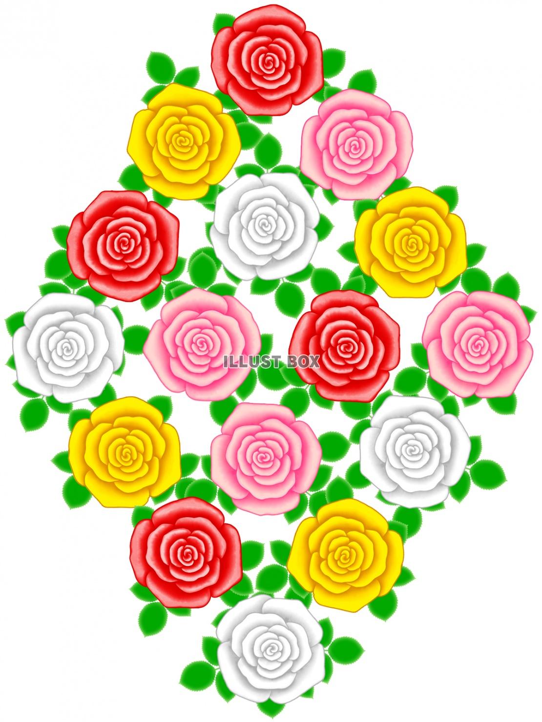 薔薇の花模様壁紙画像シンプル背景素材イラスト