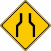 幅員減少　道路標識