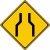 幅員減少　道路標識