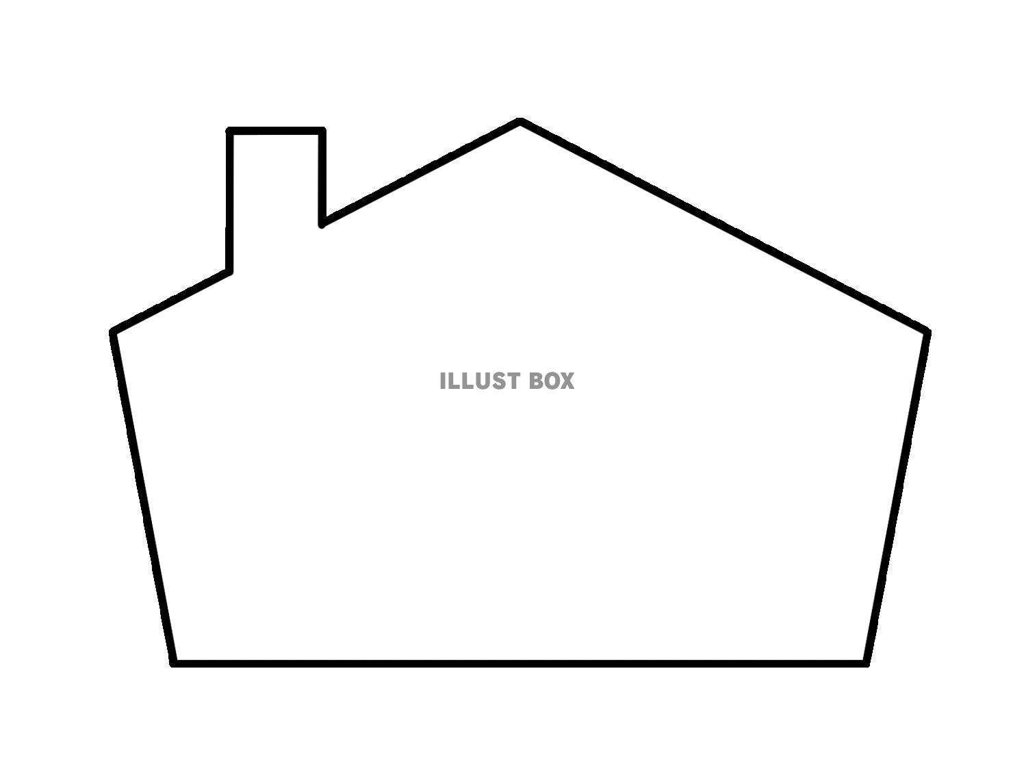 家　フレーム　黒　線画