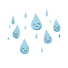 面白い顔の雨粒透過png