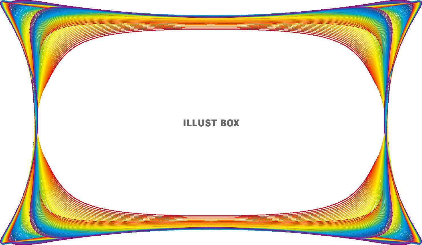 レインボーカラーのラインのフレーム