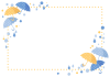 黄色と青の傘のフレーム(枠）