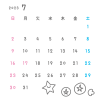 2023年7月　ワンポイント正方形カレンダー