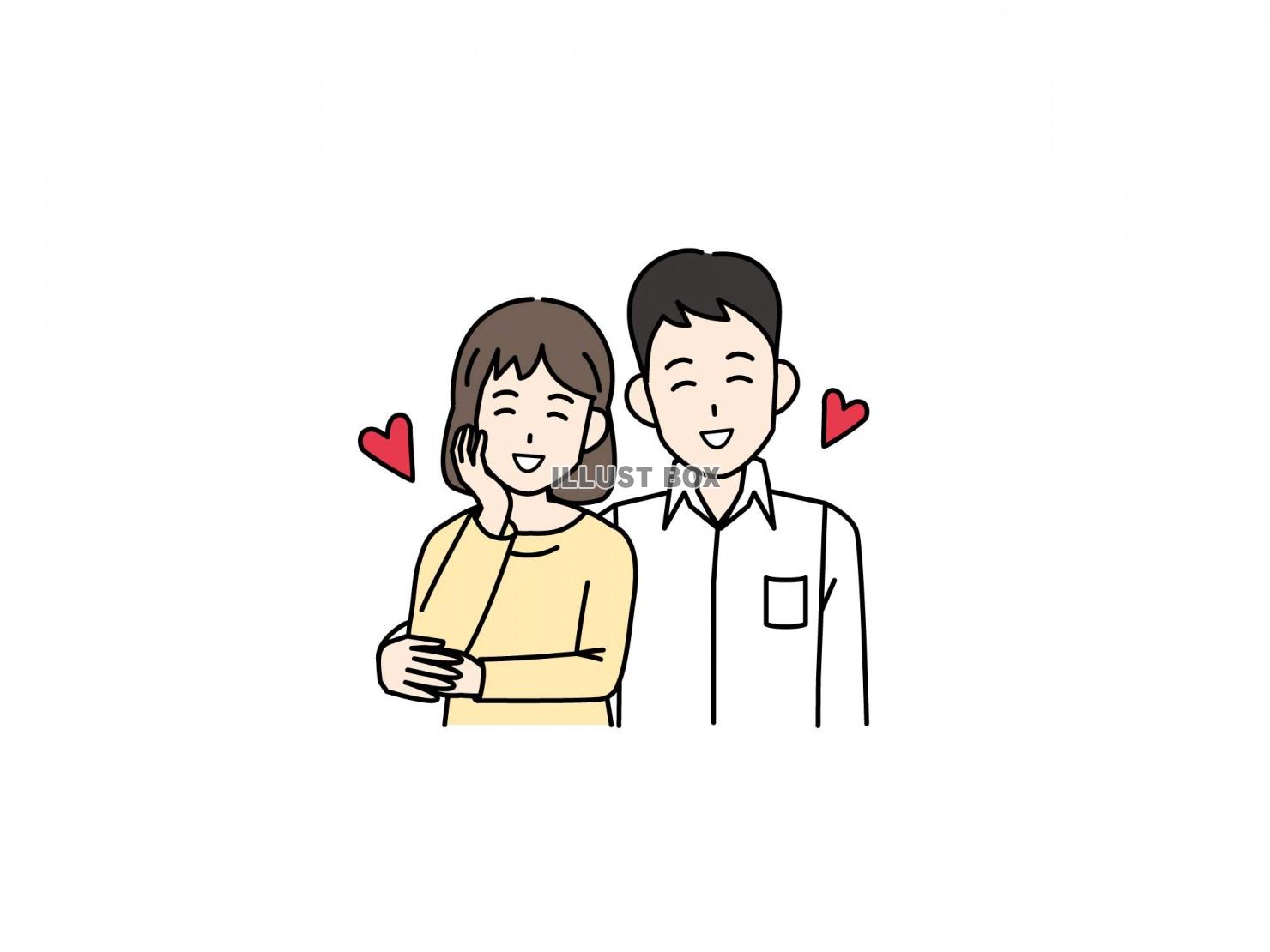 幸せな若い夫婦のイラスト