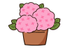 かわいい鉢植えのあじさい　ピンク