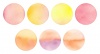 水彩タッチの丸い背景素材セット（オレンジ・ピンク系）