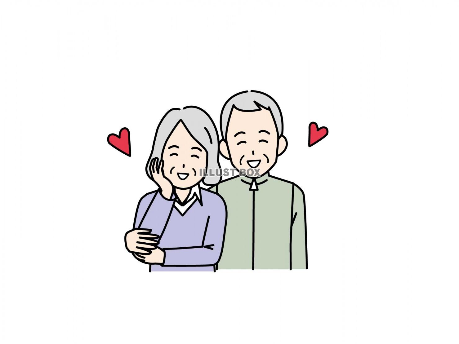 幸せな老夫婦のイラスト