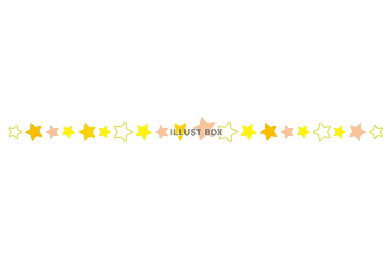 シンプルお星さまライン/黄色・ピンク