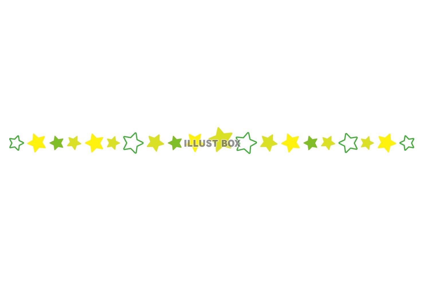シンプルお星さまライン/黄緑