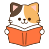 本を読む三毛猫