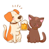 ビールで乾杯透過png