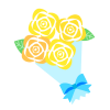 黄色い薔薇の花束　透過png