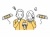 お金が減って困る老夫婦のイラスト