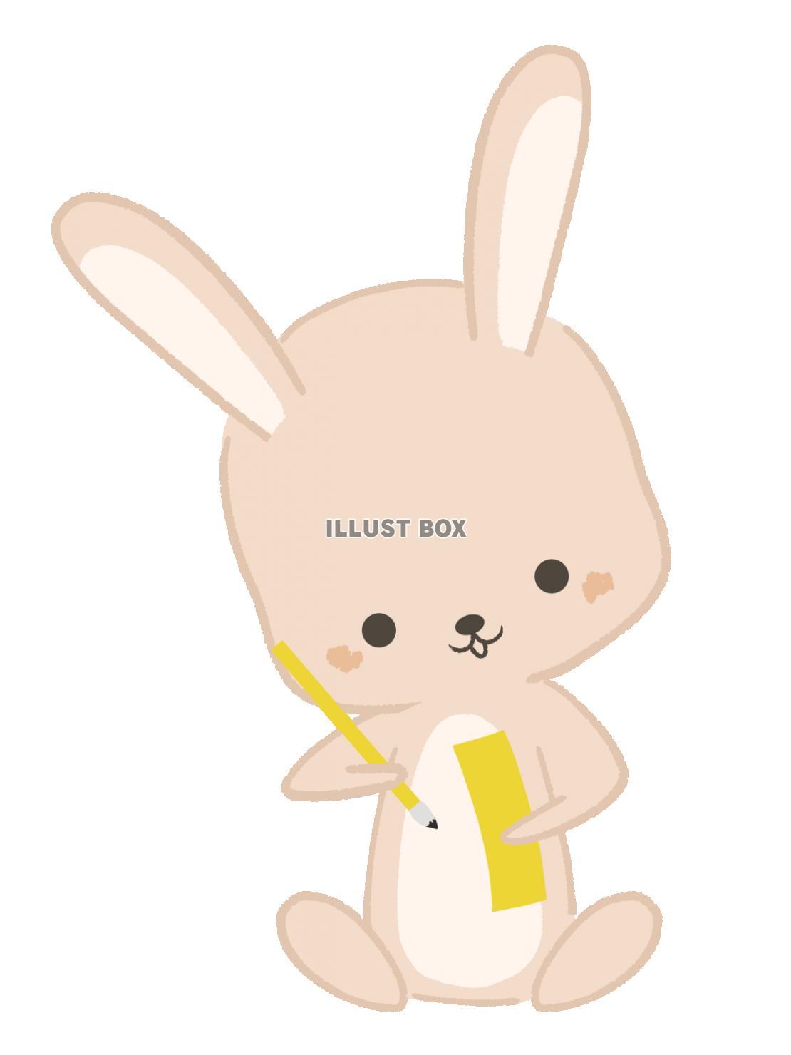 短冊に書くウサギのイラスト　線なし