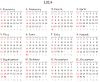 カレンダー2024（透過PNG）クレヨン（ZIPにEPS）