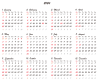 カレンダー2024（透過PNG）筆記体（ZIPにEPS）