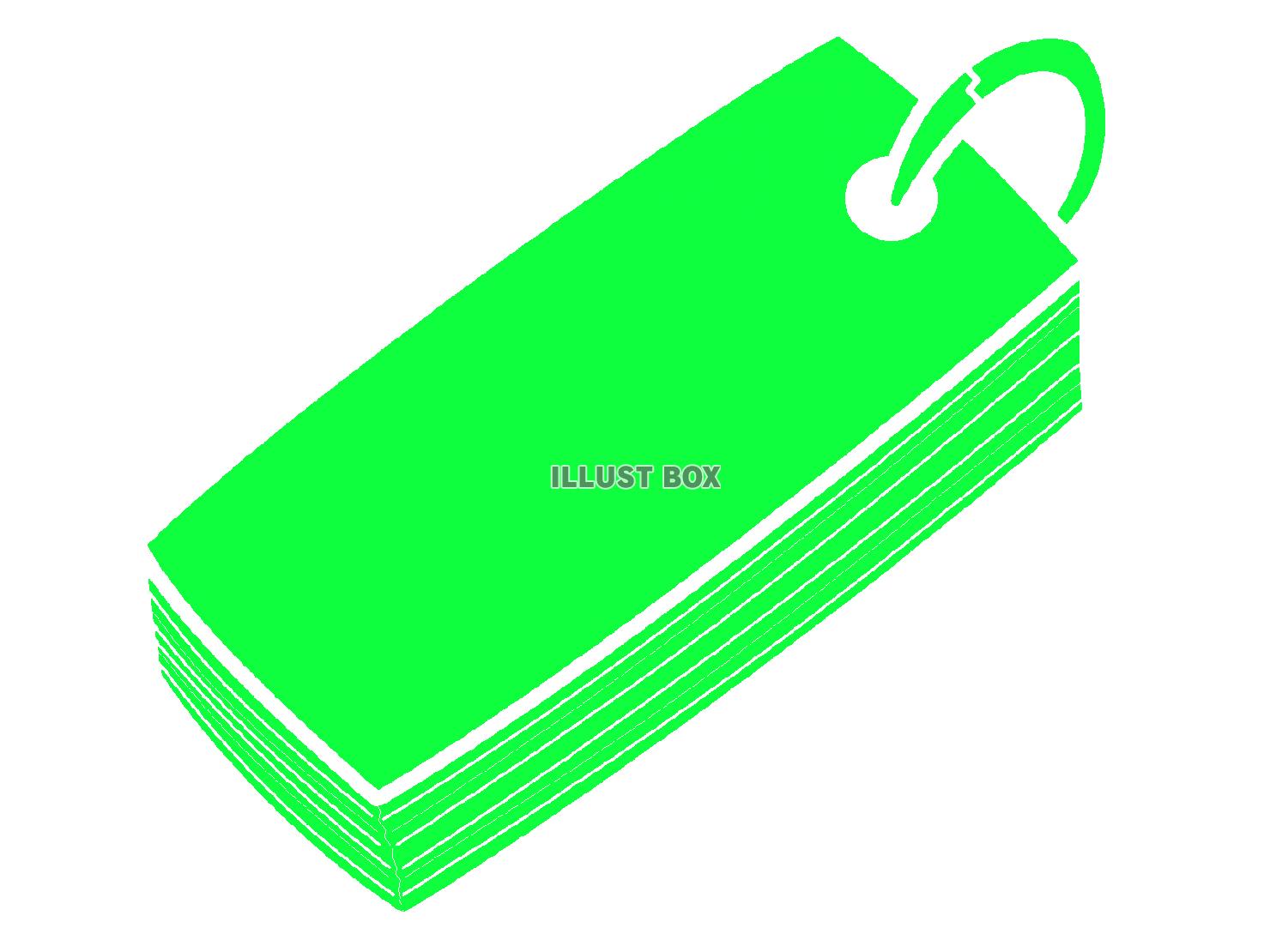 緑色の暗記カードのシルエットアイコン