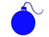 青色の爆弾のシルエットアイコン