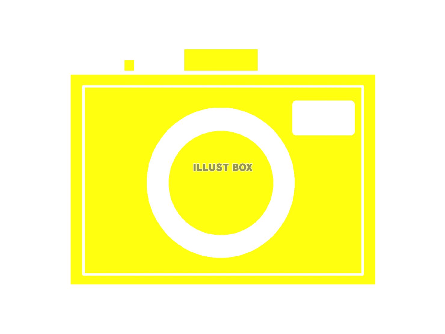 黄色のカメラのシルエットアイコン