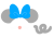 水色リボンのマウスセット