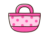 かわいいドット柄のプールバッグ　ピンク