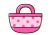 かわいいドット柄のプールバッグ　ピンク