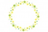 キラキラお星さまのサークルラインフレーム/黄緑