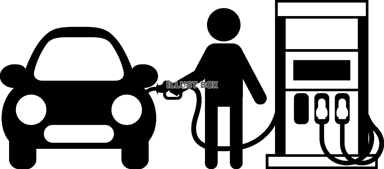 ガソリンスタンドで車に給油する人ピクトグラム
